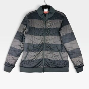 Nike Golf Tour Performance Womens L Puffer Jacket Black Gray Full Zip Insulated
